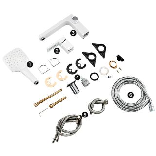 Смеситель на борт ванны Gappo G1117-8 белый/хром